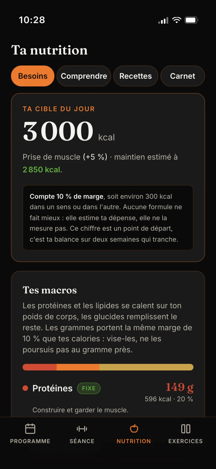 Les besoins nutritionnels calculés