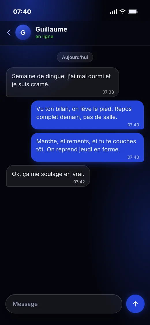 La conversation avec Guillaume : on lève le pied